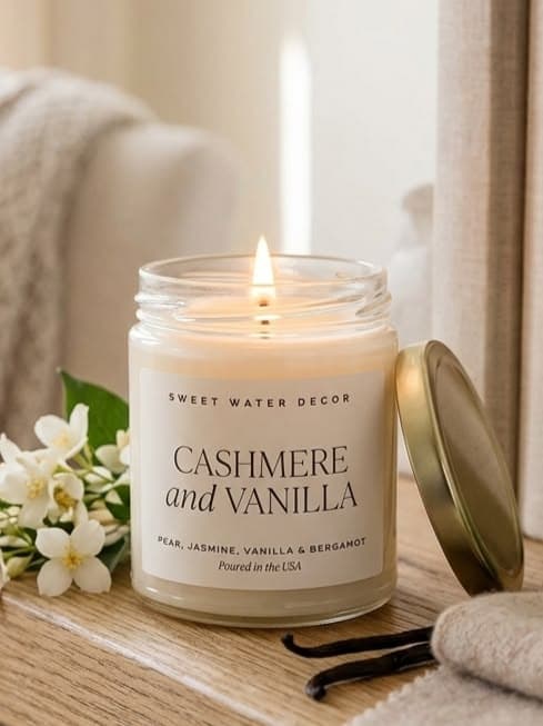 Cozy Vanilla & Sandalwood Scented Candle